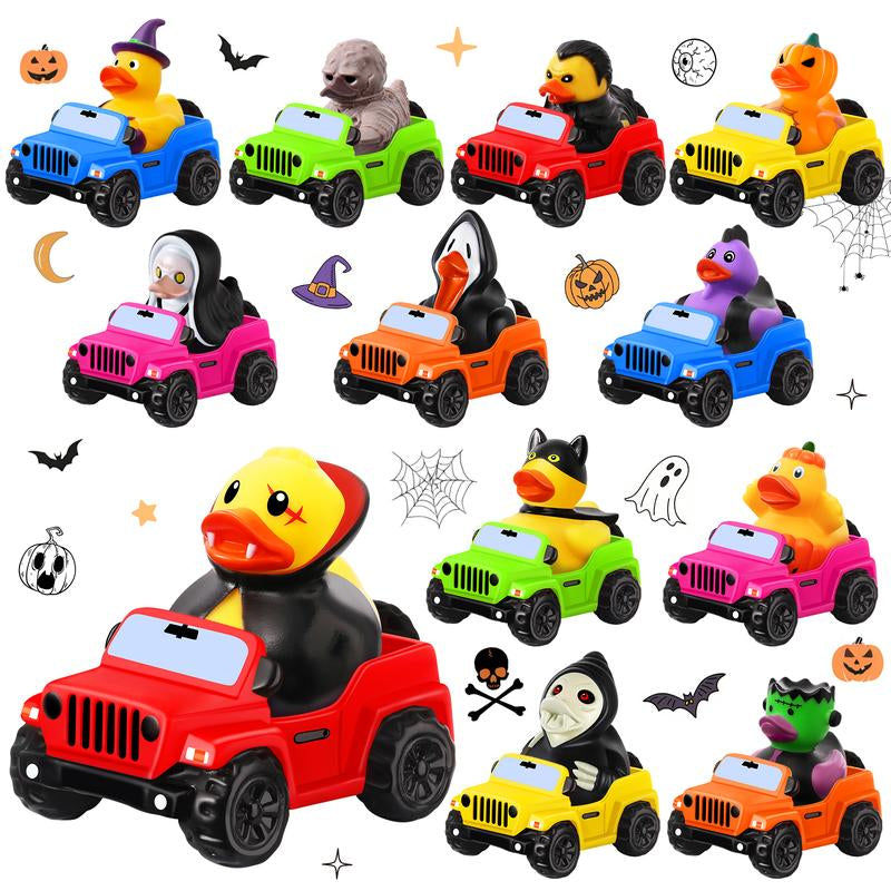 24 Pack Halloween Rubber Ducks with a Bag, Halloween Party Favors Halloween Basket Stuffers, Bath Toys for Kids, Goodie Bag Fillers, Halloween Ducks for Jeep, Exchange Gifts for Girls Boys