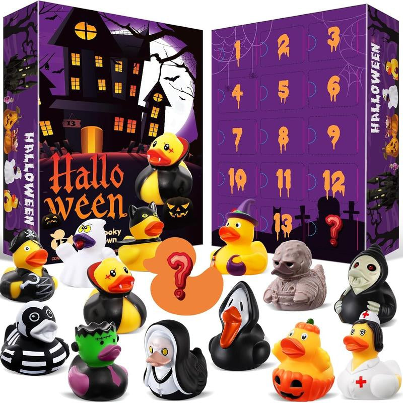 24 Pack Halloween Rubber Ducks with a Bag, Halloween Party Favors Halloween Basket Stuffers, Bath Toys for Kids, Goodie Bag Fillers, Halloween Ducks for Jeep, Exchange Gifts for Girls Boys